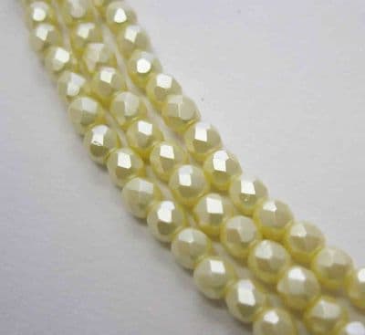 Czech Fire Polished Beads - 3mm - Pastel Cream (50)