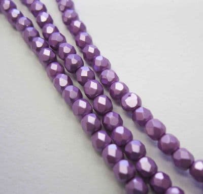 Czech Fire Polished Beads - 3mm - Pastel Lilac (50)