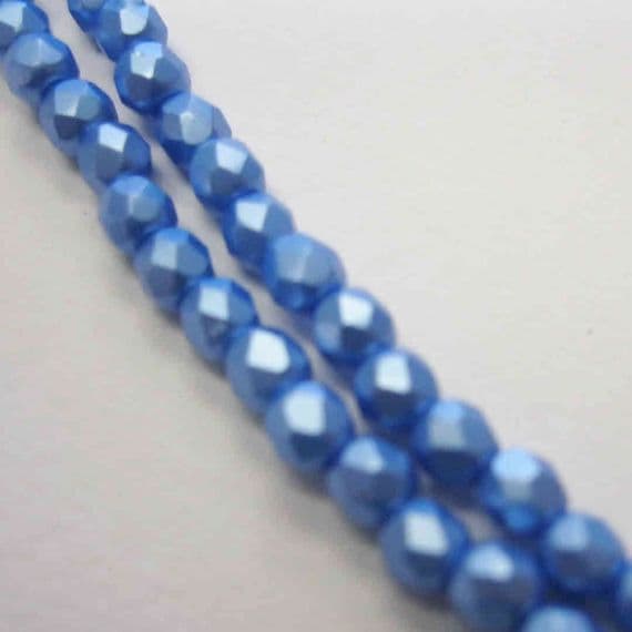 Czech Fire Polished Beads - 3mm - Pastel Turquoise (50)