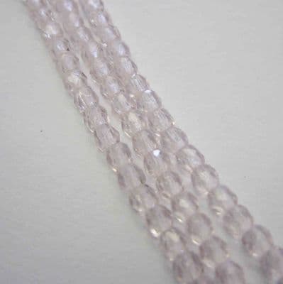 Czech Fire Polished Beads - 3mm - Rose (50)