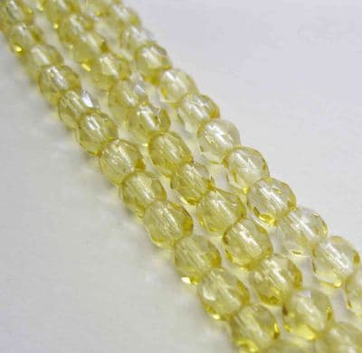 Czech Fire Polished Beads - 4mm - Light Colorado Topaz (50)