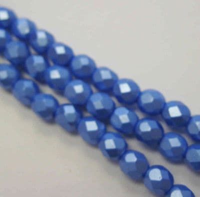 Czech Fire Polished Beads - 4mm - Pastel Turquoise (50)