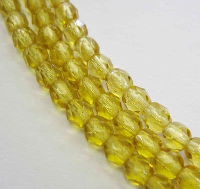 Czech Fire Polished Beads - 4mm - Topaz (50)