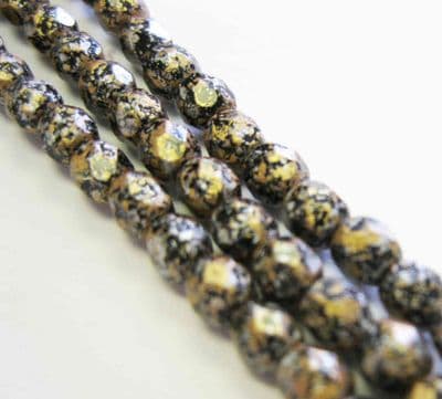 Czech Fire Polished Beads - 4mm - Tweedy Lt Copper (50)