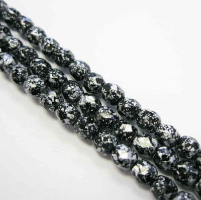 Czech Fire Polished Beads - 4mm - Tweedy Silver (50)