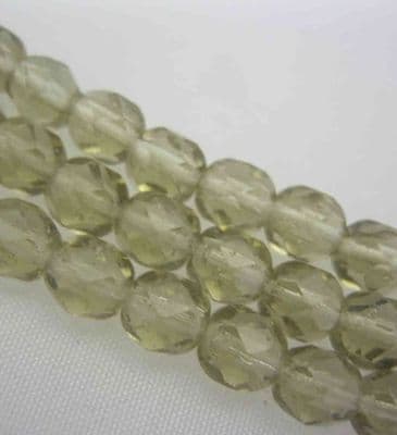Czech Fire Polished Beads - 6mm - Black Diamond (25)