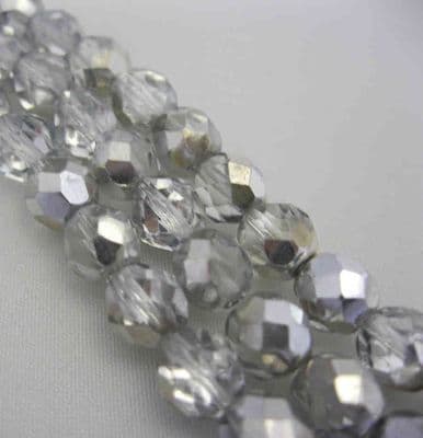 Czech Fire Polished Beads - 8mm - Crystal Labrador (25)