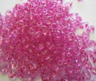 Czech Twin Seed Beads Crystal Solgel Dyed - Pink (10g)