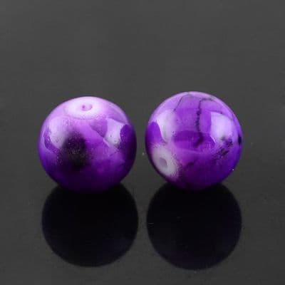 Dark Violet 8mm Glass Beads (25)