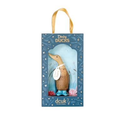 DCUK Dinky Ducks Natural Welly Spotted Boxed - Baby Blue