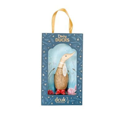 DCUK Dinky Ducks Natural Welly Spotted Boxed - Red