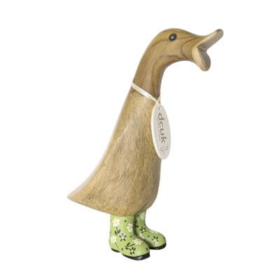 DCUK Natural Welly Duckling Floral Welly Green
