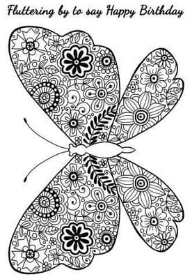 Decorative Butterfly Woodware Clear Stamp (JGS557)