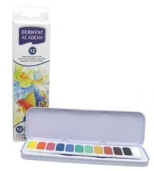 Derwent Academy Watercolour Pan 12 Set