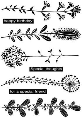 Doodle Plants and Things Clear Woodware Stamp (JGB006)