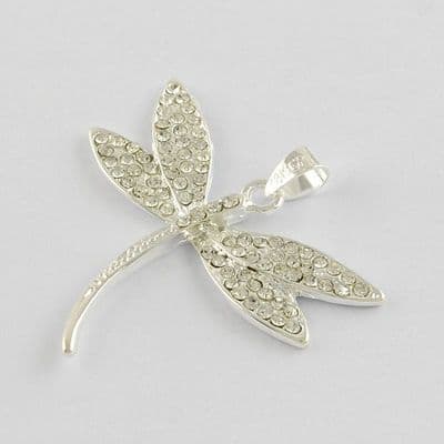 Dragonfly Alloy Grade A Rhinestone Pendant (single)