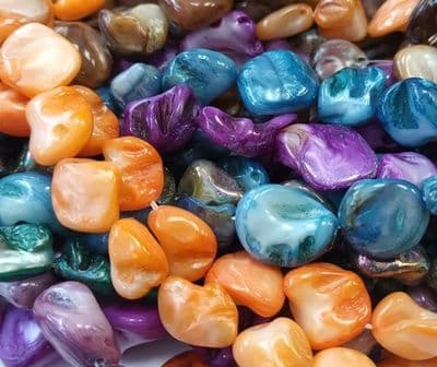 Drop Dyed Natural Shell Beads Strands (8