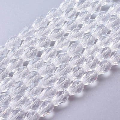 Drop Glass Beads 11x8mm Clear (14 beads)