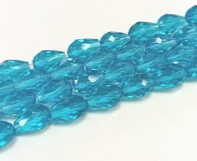 Drop Glass Beads 11x8mm Turquoise (15 beads)