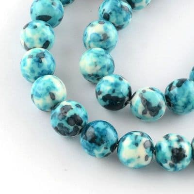 Dyed Natural Jade Round Beads Turquoise 10mm (20)