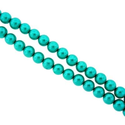 Dyed Round Glass Pearl Beads - 14mm (15 beads) - Jade