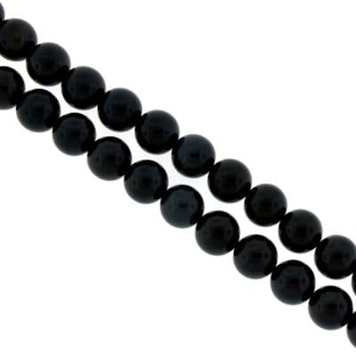 Dyed Round Glass Pearl Beads - 3mm (over 100) - Black
