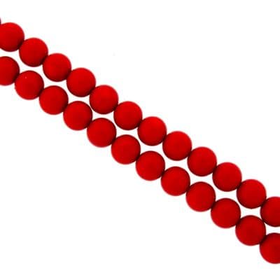 Dyed Round Glass Pearl Beads - 3mm (over 100) - Bright Red