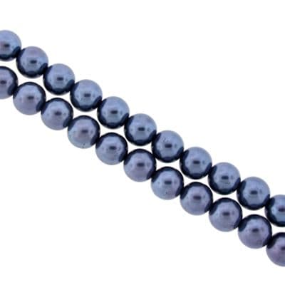 Dyed Round Glass Pearl Beads - 3mm (over 100) - Dark Grey