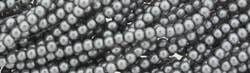 Dyed Round Glass Pearl Beads - 3mm (over 100) - Light Grey