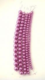Dyed Round Glass Pearl Beads - 8mm (27 beads) - Amethyst