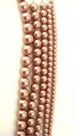 Dyed Round Glass Pearl Beads - 8mm (27 beads) - Light Brown