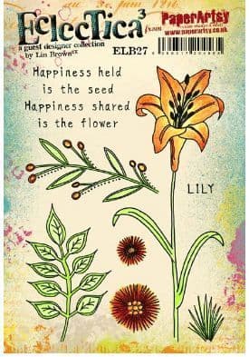 E³ Lin Brown 27 (A5 stamp set, trimmed, EZ mounted) (ELB27) PaperArtsy Stamp