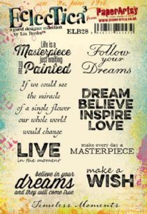 E³ Lin Brown 28 (A5 stamp set, trimmed, EZ mounted) Masterpiece words  PaperArtsy Stamp (ELB28)