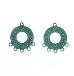 Earring Connector - Steampunk style in antique silver (pack of 4)