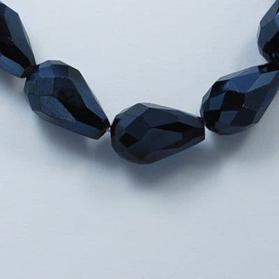 Electroplate Glass Drops - Black (14)