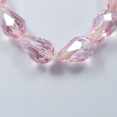 Electroplate Glass Drops - Pink (14)