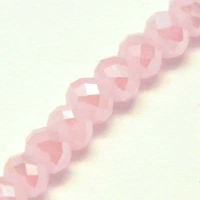 Electroplate Glass Rondelle 6x4mm Beads - Pink (19)