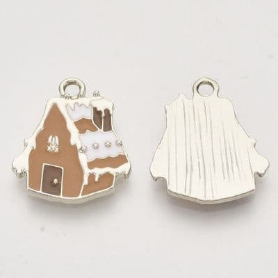 Enamel Gingerbread House Charm (2)