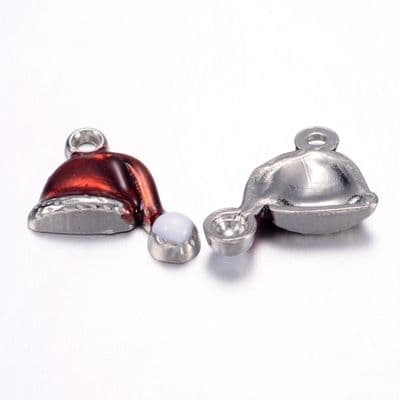 Enamel Santa Hat Charms (2)