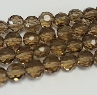 Faceted Flat Round Glass 7/8mm - Grey (24)