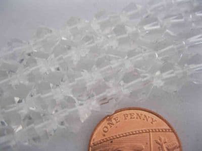 Faceted Glass Bicone - 8mm - 21 beads - Clear