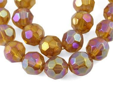 Faceted Round AB Coffee 6mm (30)
