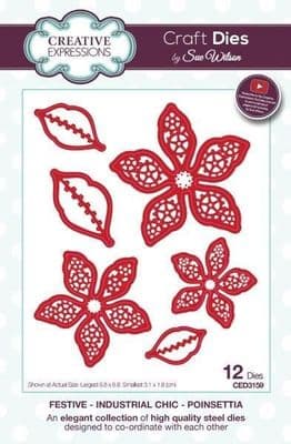 Festive Industrial Chic Die - Poinsettia (CED3159)