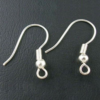 Fishhook Earrings Silver Plated (50 pairs)