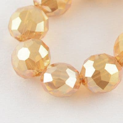 Flat round 10x7mm Plated Apricot Beads (20)