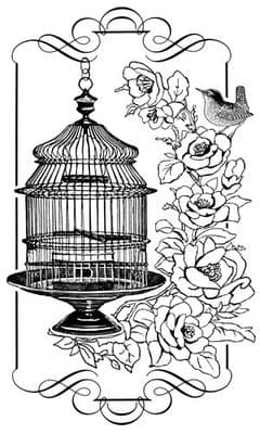 Floral Birdcage Crafty Individuals Stamp (CI-320)