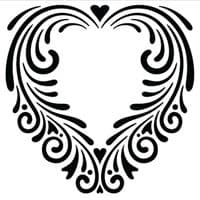 Flourish Heart Dreamweaver Stencil (LL3010)