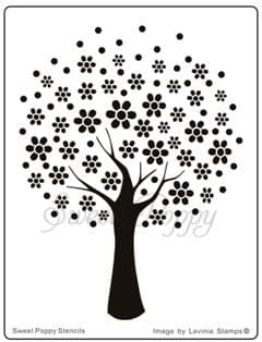 Flower Tree Sweet Poppy Stencil