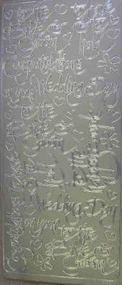 For the Bride & Groom Silver Peel-Off Sticker