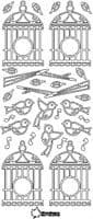 Francoise Birdcages - Silver Peel-Off Sticker